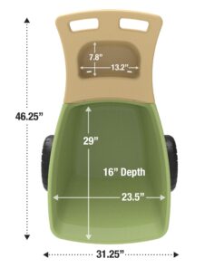 Simplay3 Easy Haul Wheelbarrow with Garden Tool Storage Tray, Durable Heavy-Duty Plastic Wheelbarrow with Large Easy Turn Wheels - Green, Made in USA 10 71l1C7tcQvL