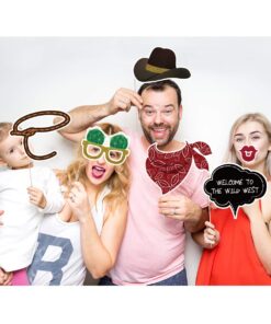 Amosfun West Cowboy Photo Booth Props Wild Western Cowboy Party Themed Decoration 18pcs 14 71l1LLDuJGL