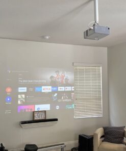 suptek White Projector Ceiling Mount Bracket Fits Flat or Sloped Ceiling Height Adjustable with Extendable Length for LCD/DLP Projectors (PR05) 44 71l1N97k6oL