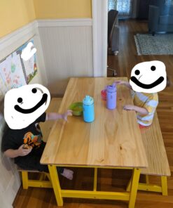 Amazon Basics Indoor Kids Table and Bench Set, Natural 31 71l1UivhyhL