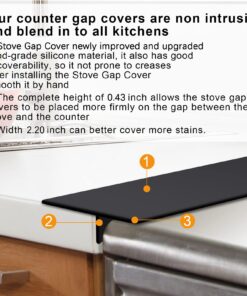 DSYJ Silicone Stove Gap Covers 2 Pack, Heat Resistant Oven Gap Filler Seals Gaps Between Stovetop and Counter, Easy to Clean (25 Inches, Black) 25 71l1ZzMb8ML