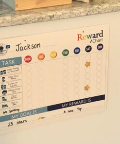 Magnetic Behavior Chore Chart for Kids at Home - Gift Reward Visual Schedule Chart by QUOKKA - Dry and Erase Routine and Responsibility - Use 99 Magnets, Markers, Stickers - from Toddlers to Teens Original 41 71l2G60KqaL