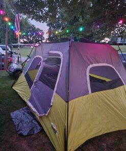 CORE 6 Person Instant Cabin Tent | Portable Large Pop Up Tent with Easy 60 Second Camp Setup for Family Camping | Included Hanging Organizer for Outdoor Camping Accessories Dark Gray/Green 49 71l2WQR4lL