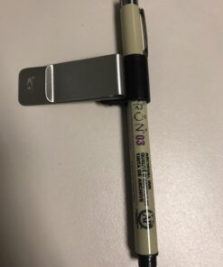 BeeSpring 2X Pen Loop Traveler Notebook Leather Pen Holder with Stainless Steel Clip (Black) 17 71l2lEKoopL