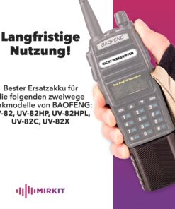MIRKIT 3800 mAh UV82 Battery BL-8 7.4V Li-ion Compatible with Baofeng UV-82 MK3/5 UV 82HP UV 82 UV 82C Gmrs V1 MURS V1 Baofeng Accessories Baofeng Extended Battery Radio 1* BL-8 3800 BLACK 11 71l2vu6gXfL