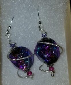 Body Candy Handcrafted 925 Silver Purple Dichroic Drop Dangle Earrings Created with Crystals 43 71l3rNjpb0L