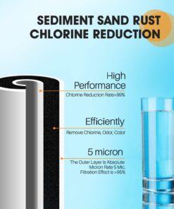 PUREPLUS 5 Micron 10" x 4.5" Whole House Sediment and Carbon Water Filter Replacement Cartridge for GE FXHTC, GXWH40L, GXWH35F, GNWH38S, Culligan RFC-BBSA, WRC25HD, PP10BB-CC, Pentek RFC-BB, 2Pack 2 Count (Pack of 1) 20 71l4AJ8hjEL