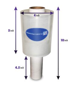 International Plastics Co. Industrial Mini Stretch Film Wrap with Handle 5" 1000 ft Pallet Wrap Moving Supplies Shrink Wrap Cling Packaging Heavy Duty (2 Pack, Clear) 2 Pack 12 71l4FRd5NxL