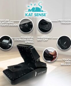 Kat Sense Rat Traps That Work Indoor & Outdoor for Instant Kill Results, Set of 8 Large Reusable Snap Traps for Mice Chipmunks 'N Squirrels 8 Piece 21 71l59UuRPzL