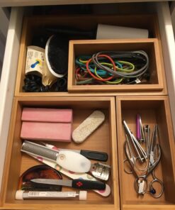 Seville Classics Bamboo Premium Organizer Storage Bins for Kitchen Silverware, Pantry, Closet, Office Desk, Pens, Utensils, Makeup, K Cup, Bamboo, Bin Set (5 Piece) Bin Set (5 Piece) 34 71l5OtiOwyL