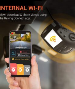 Rexing V1P 4K Car Dash Cam 2.4" LCD 2160p Front + 1080p Rear Wi-Fi 170° Wide Angle Dual Channel with Rear Cam, G-Sensor, WDR, Loop Recording Mobile App Supercapacitor Camera Recorder 31 71l62pYJOOL