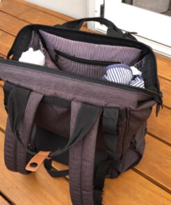 Hap Tim Diaper Bag Backpack,Large Capacity Travel Back Pack Maternity Baby Nappy Changing Bags, Double Compartments with Stroller Straps,Waterproof,Black (US7340-DG) Dark Grey 89 71l6qM9FSlL