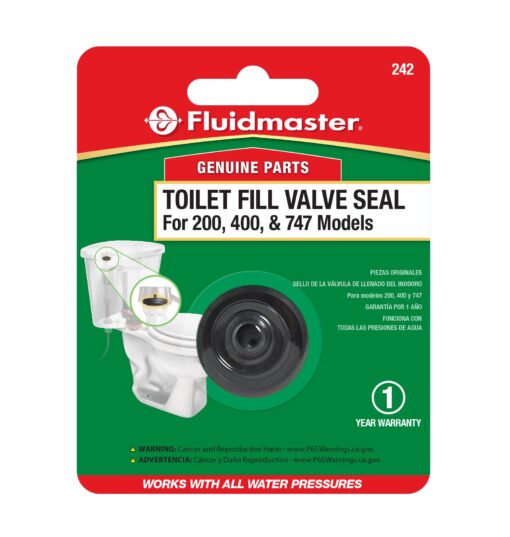 Fluidmaster 242 Toilet Fill Valve Seal Replacement Part, Fits 400A Fill Valve , Black Pack of 1