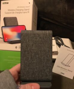 iOttie Ion Wireless Fast Charging Stand, Qi-Certified Charger 7.5W for IPhone XS Max R 8 Plus 10W for Samsung S9 Note 9, Includes USB C Cable & AC Adapter, Ash 43 71l7dbY6uIL