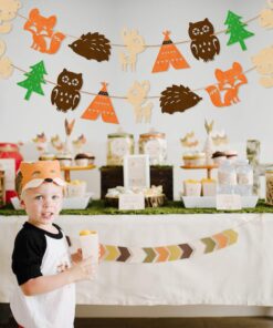 Woodland Baby Shower Banner Wild Camping Forest Theme Decorations Felt Garland for Woodland Creatures Birthday Party Supplies 15 71l7o1xPPQL