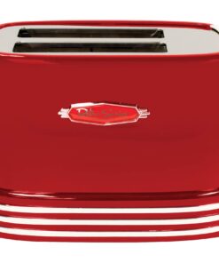 Nostalgia New and Improved Wide 2-Slice Toaster Perfect For Bread, English Muffins, Bagels, 5 Browning Levels, With Crumb Tray & Cord Storage, Retro Red 24 71l8lOwqHiL