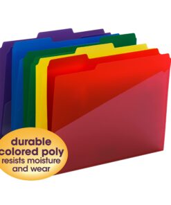 Smead Slash Pocket Poly File Folders, 1/3-Cut Tab, Letter Size, Assorted Colors, 30 per Box (10540) 11 71l9VE0vaXL