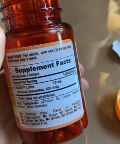 Puritan's Pride Lutein 20 mg with Zeaxanthin Softgels, Supports Eye Health, 120 Count 31 71l9XL2OTfL