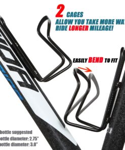 USHAKE Water Bottle Cages, Basic MTB Bike Bicycle Alloy Aluminum Lightweight Water Bottle Holder Cages Brackets(2 Pack- Drilled Holes Required) Black 26 71l9YFQh JL