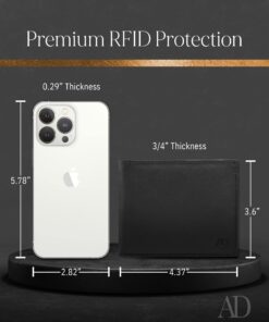 Access Denied Slim Leather Bifold Wallets For Men - Minimalist Mens Wallet RFID Blocking Card Holder With ID Window Box Gifts For Men Black 20 71l9hwmexlL
