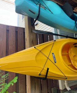 Heavy Duty Garage Indoor Kayak Storage Hooks Hanger, Wall Mounted Utility Hanging Cradle Rack for Canoe Paddle Board, Ladder, Folding Chairs, Hose, Bicycle and Tools (4 Pack, Black) 35 71l9kjNNg0L