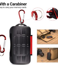 Kiorafoto Professional Water-Resistant Anti-Shock Holder Storage SD SDHC SDXC TF Memory Card Case Protector Cover with Carabiner for 12SD Cards & 12 Micro SD Cards for 12 SD + 12 Micro SD 39 71l9uwR2CkL