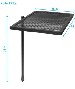 Sunnydaze Rotating Rectangle Fire Pit Cooking Grate Grilling System - Black Steel Pole and Grill - 24-Inch 11 71lBbdAWhsL