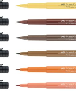Faber-Castel FC167106 Box of 6 PITT Artist Terra Pens, India Ink, B Box Pitt Artist Brush Pen Wallets - Terracotta Set 11 71lC3sjSNL