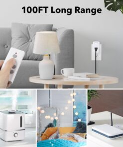 BN-LINK Wireless Remote Control Electrical Outlet Switch for Lights, Fans, Christmas Lights, Small Appliance, Long Range White 10A/1200W, 1 Remote + 1 Outlet 1 Remote 1 Outlet 16 71lCL2C AyL