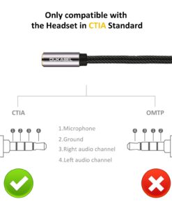Alternative view of Headset Splitter Cable, DUKABEL Gold-Plated & Strong Braided Y Splitter Audio Cable Separate Microphone Headphone Port Gaming Headset Splitter PC Earphone Adapter VoIP Phone -TopSeries (12inch / 30cm) 12 in/30 cm