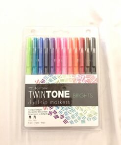 Tombow 61500 Twintone Marker Set, Bright, 12-Pack. Double-Sided Markers for Bold and Precise Writing 47 71lCsuU0jSL