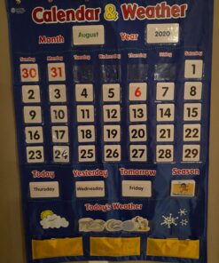 Learning Resources Calendar & Weather Pocket Chart - Classroom Calendar, Calendar and Weather Chart for Classroom, Teacher and Back to School Supplies 44 71lDQD8dtML 2