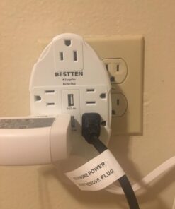 BESTTEN USB Wall Outlet Surge Protector with 2.4A Dual USB Charging Ports and 6 Grounded Outlets, 15A/125V/1875W, ETL Listed, White 1 34 71lDUnG72PL