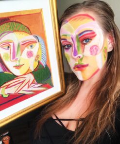 Mosaiz Facepaints Makeup Palette, Facepaint and Body Paint Set, Makeup Kit for Kids Party and Purim Costumes, Make up for Kids and Adults Professional, 18 Colors, 4 Metallic, 3 Brushes 30 Stencils 31 71lDjdpLW2L