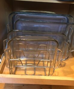 2 Pack - SimpleHouseware Kitchen Cabinet Pantry and Bakeware Organizer Rack Holder, Silver Sliver 41 71lDqU4UAbL