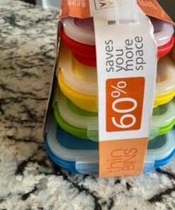 Kitchen + Home Thin Bins Collapsible Containers – Set of 4 Rectangle Silicone Food Storage Containers – BPA Free, Microwave, Dishwasher and Freezer Safe 21 71lEZ2QpqPL