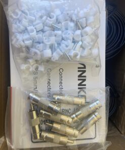 ANNKE 4 Pack 30M/100ft All-in-One Video Power Cables, BNC Extension Surveillance Camera Cables for CCTV Security DVR System Installation, Free 8 x BNC Connectors and 100pcs Cable Clips Included Black-100ft/30M 26 71lEzm85bRL