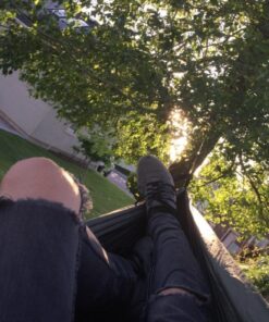 Wise Owl Outfitters Camping Hammock - Camping Essentials & Camping Gifts, Portable Hammock Single or Double Hammock for Outdoor, Indoor w/Hammock Straps Black & Grey Medium 35 71lFGzZ99IL