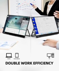 InnoView Portable Monitor for Laptop, 15.6 Inch FHD 1080P IPS Eye Care Screen with Stand 180° Adjustable, Dual Speaker Travel Monitor for Laptop PC MAC Phone PS5/4 Xbox Switch 16 71lFZXdDY L