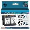 TECKKIN Remanufactured 67XL Black Ink Cartridge Replacement for HP Ink 67 67XL Ink Works for HP Envy 6000 6055 6055e 6400e 6455e Envy Pro 6455e 6455 6475 6452 6458 DeskJet 4155 2755e 2755 (2 Black) 10 71lGL0LgDEL
