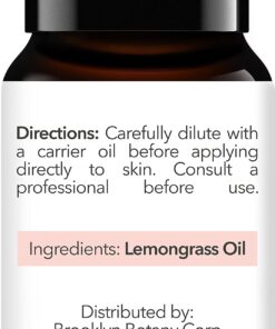 Brooklyn Botany Lemongrass Essential Oil – 100% Pure and Natural Therapeutic Grade Essential Oil - Lemongrass Oil for Aromatherapy and Diffuser – 0.33 Fl Oz 0.33 Fl Oz (Pack of 1) 21 71lH2qPpo8L