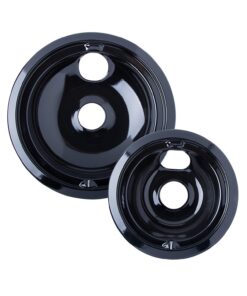 Range Kleen P119204XN 4 Pack Style B Black Porcelain Drip Bowls 2 Small 6 Inch and 2 Large 8 Inch 22 71lH5qrv0uL