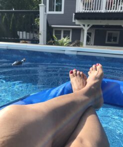 SwimWays Spring Float Recliner with Removable Canopy - Swim Lounger for Pool or Lake, Blue Dark Blue / Light Blue 41 71lHbyWI5eL