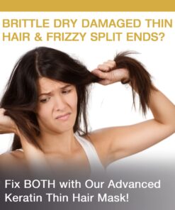 Vitamins Keratin Hair Mask Deep Conditioner - Biotin Protein with Castor Oil Repair for Dry Damaged and Color Treated Hair - Conditioning Treatment for Curly or Straight Thin Fine Hair 8.45 Fl Oz (Pack of 1) 22 71lHxK64ahL