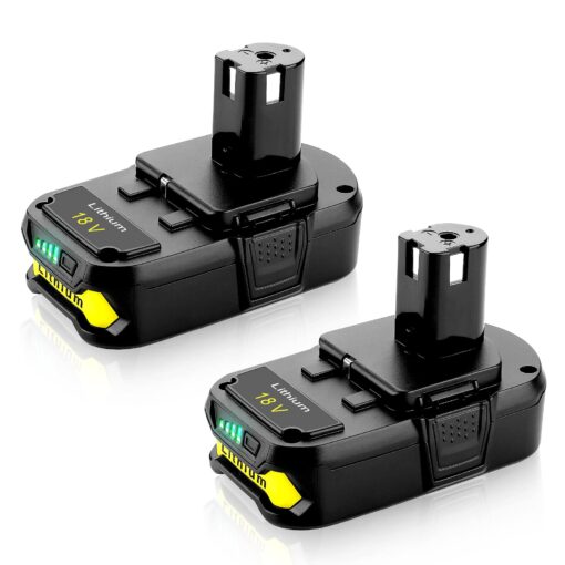 Powilling 2Pack 3500mAh Ryobi 18V Lithium Battery Pack Replacement for Ryobi 18-Volt ONE+ P104 P105 P102 P103 P107 Cordless Tools Battery