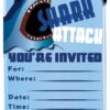 Shark Birthday Party Invitations - Fill In Style (20 Count) With Envelopes by m&h invites 52 71lI7pgtzpL