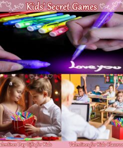 32 Pack Valentines Invisible Ink Pen with UV Black Light Secret Spy Pens Magic Disappearing Ink Markers School Supplies Kids Party Favors Valentines Gift for Boys Girls Classroom Exchange (2 Style) 32 Pack 12 71lJMAq5riL