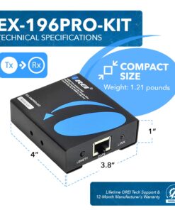 OREI HDMI Over Ethernet Extender Over CAT6/CAT7 Cable 1080p @ 60Hz With IR - Upto 196 FT - Supports & 3D, HD Audio Extender - 196Feet HDMI Extender 13 71lKvkCTEvL