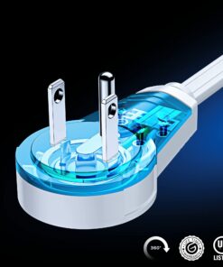 Maximm Cable 3 Ft 360° Rotating Flat Plug Extension Cord/Wire, 16 AWG Multi 3 Outlet Extension Wire, 3 Prong Grounded Wire - White - UL Certified 3 Feet 27 71lMBo0IekL