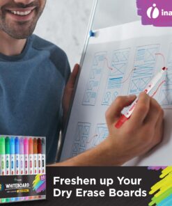 Dry Erase Markers for Whiteboard – Ultra Fine Tip White Board Markers – Dual Tip, Pastel Colors - Fine Point Erasable Markers - 12 Set 23 71lMKNMpK1L